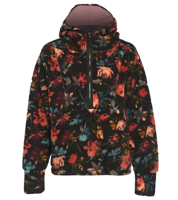 prAna Polar Escape Half Zip Jacket Black Fleur / S