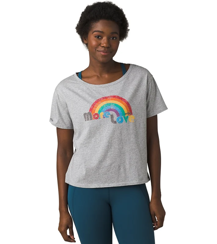 prAna Organic Graphic Tee Heather Grey More Love / XS