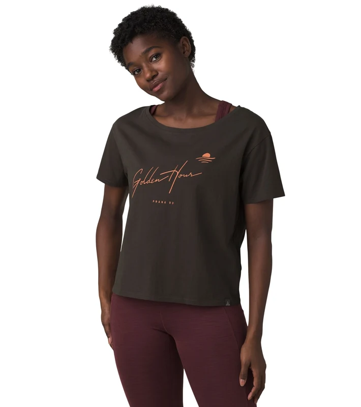 prAna Organic Graphic Tee Washed Black / M