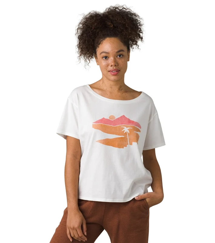 prAna Organic Graphic Tee White / S