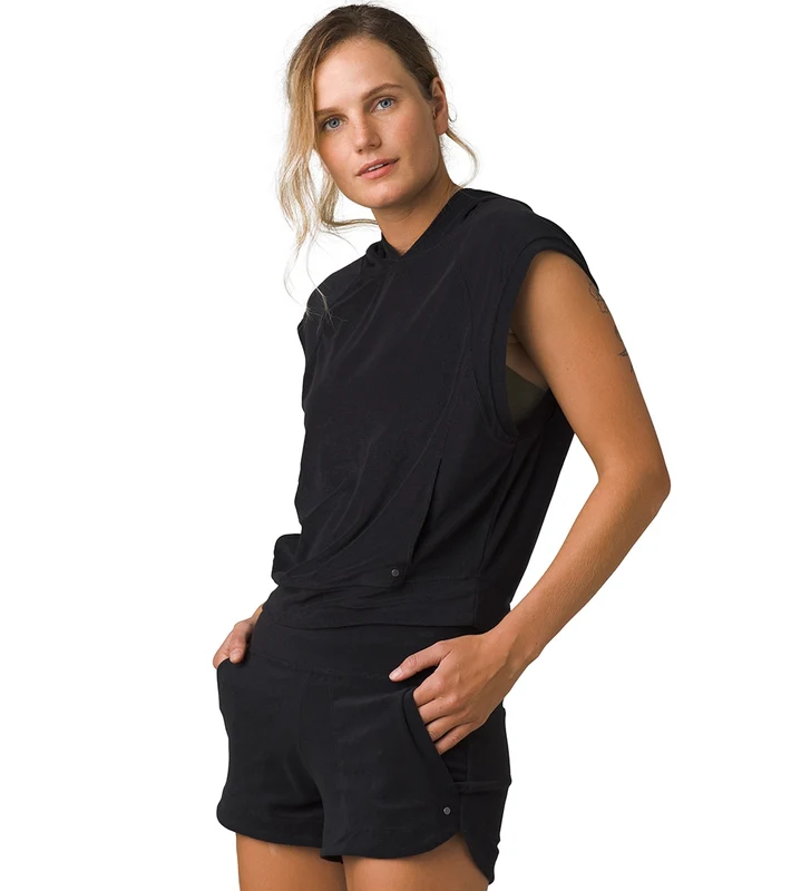 prAna Anilio Short Sleeve Hoodie Black / S