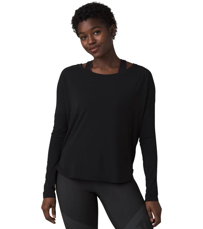 prAna Rogue Long Sleeve Yoga Top Black / M