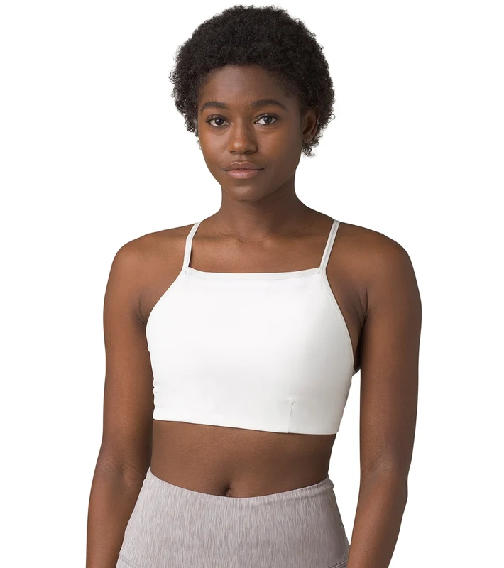 prAna Epivine Yoga Sports Bra Soft White Heather / S