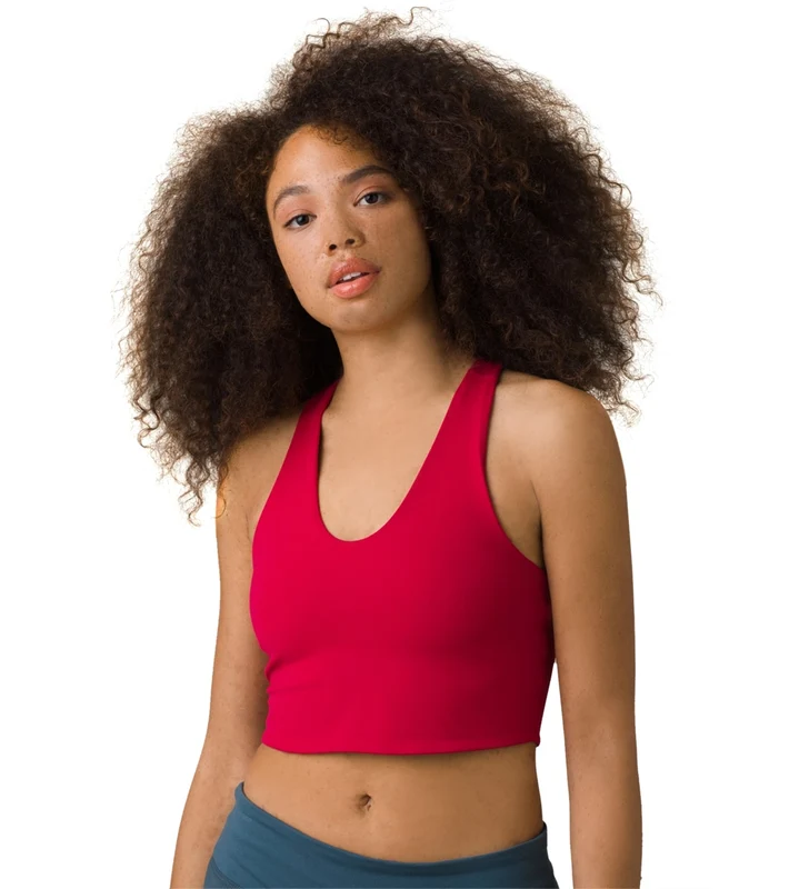 prAna Momento Yoga Crop Top Red Berry / XS