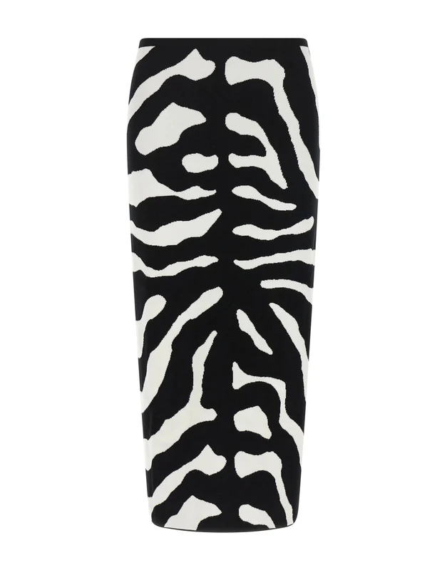 Moschino Zebra Intarsia Midi Skirt IT 42