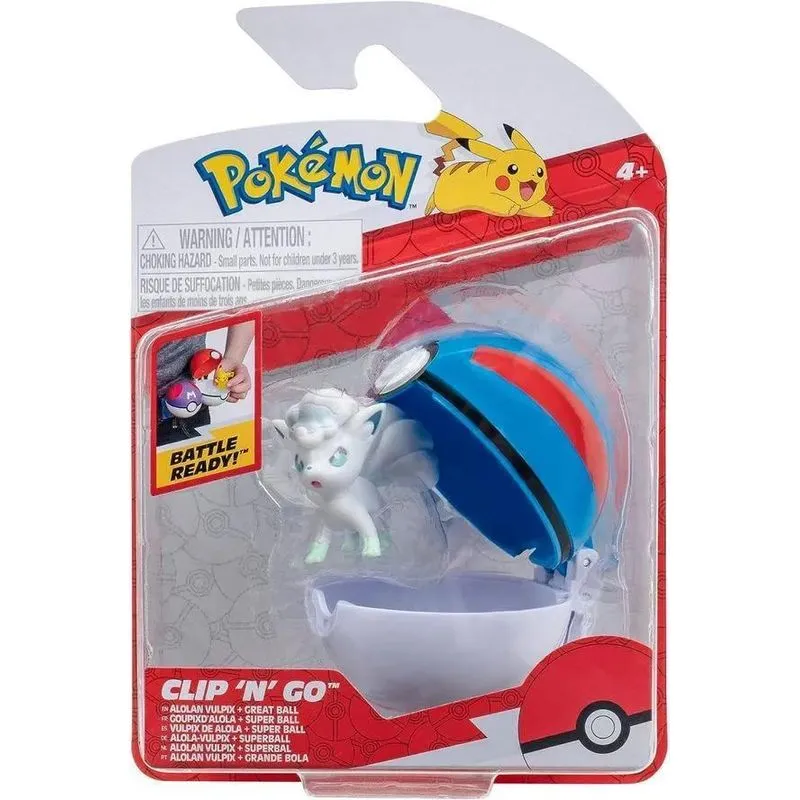 Pokemon Clipe Pokebola - Alolan Vulpix + Grande Bola - Sunny