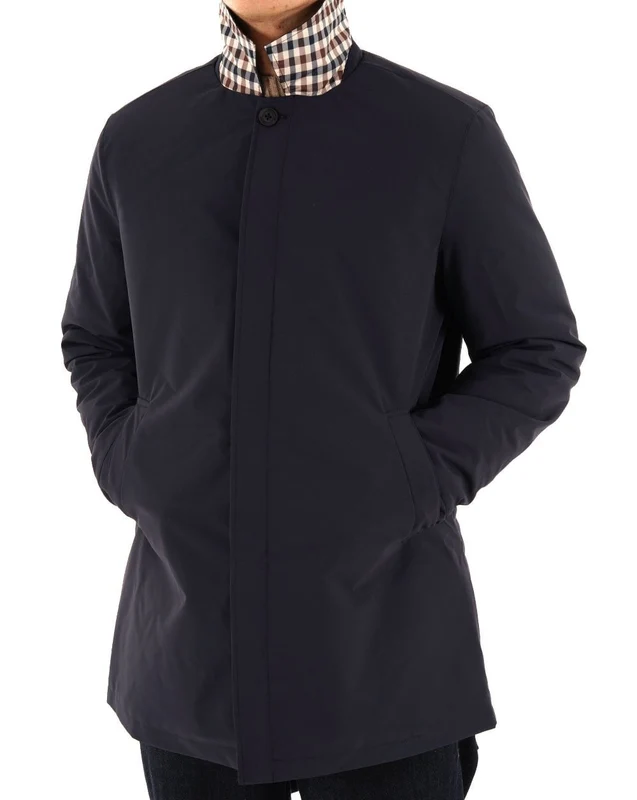 Aquascutum Padded Mid Trench Coat Navy S