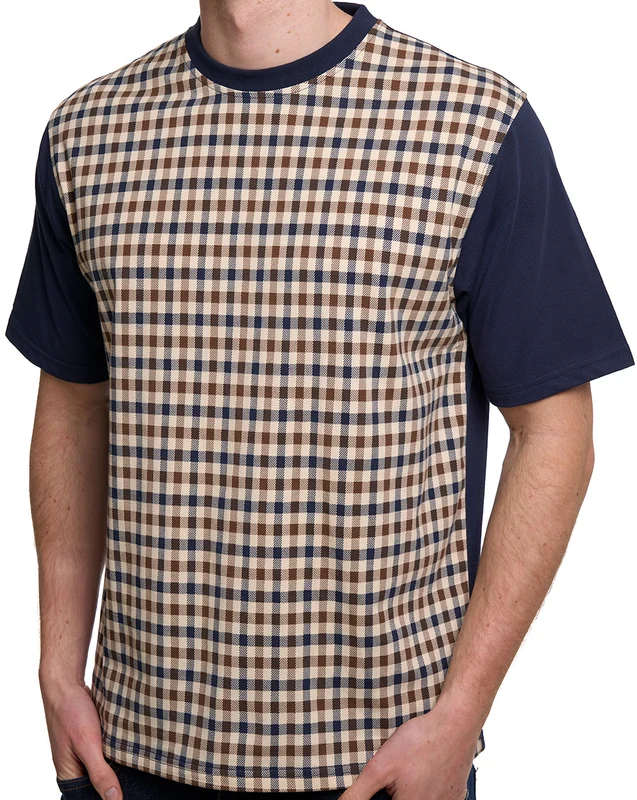 Aquascutum Club Check T-Shirt Navy L