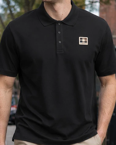 Aquascutum Stretch Piquet Badge Polo Black S
