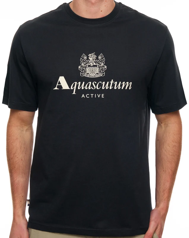 Aquascutum Big Logo T Shirt Black M