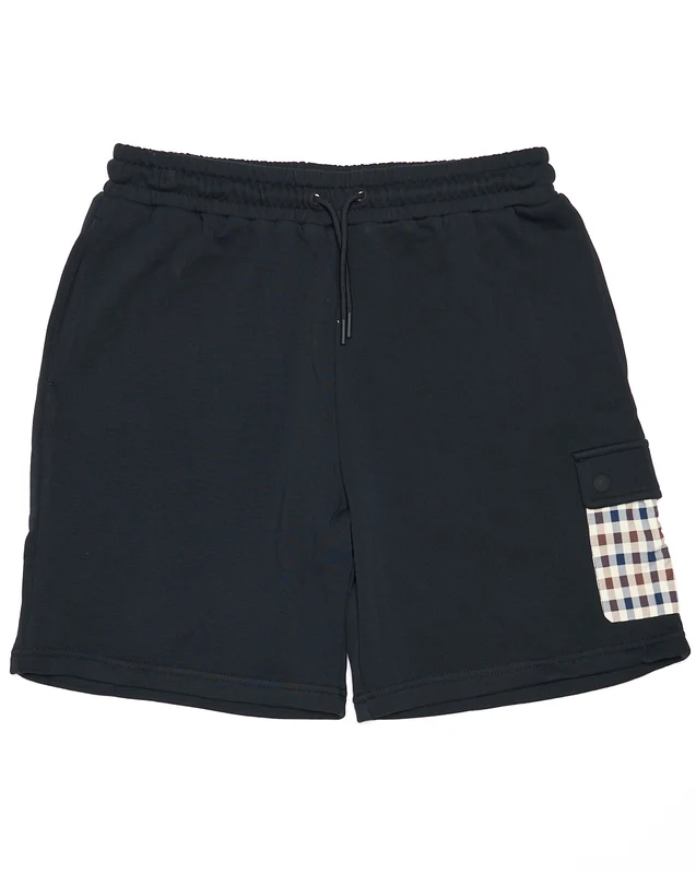 Aquascutum Lamina Check Pocket Shorts Black M