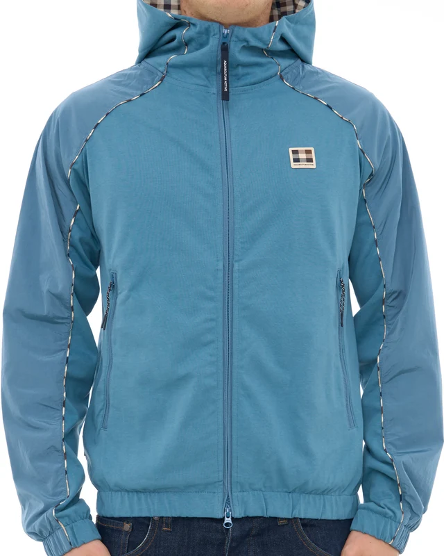 Aquascutum Hooded Tech Sweat Jacket Blue 2XL
