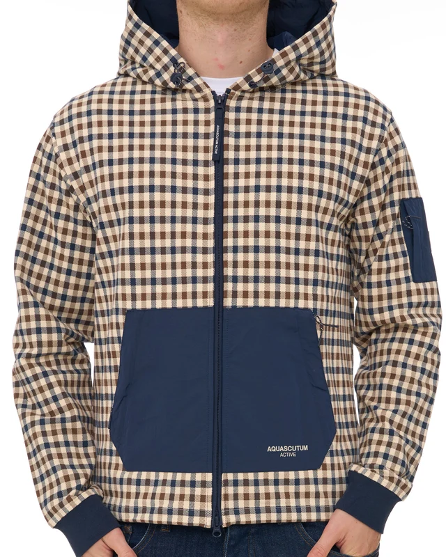 Aquascutum Check FZ Hoody Navy 2XL