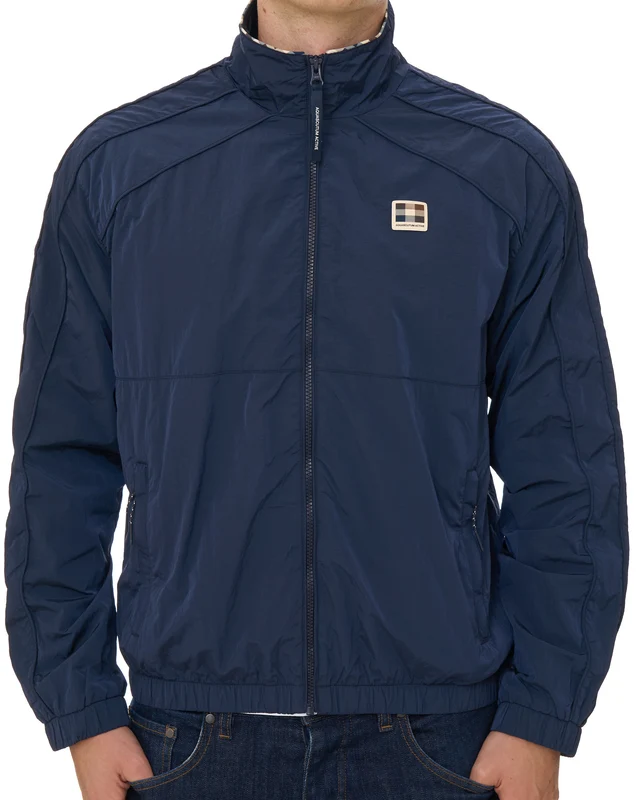 Aquascutum Lightweight Check Trim Jacket Navy 2XL