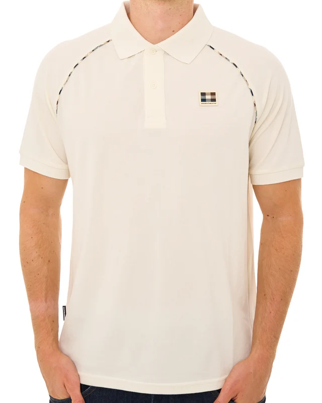 Aquascutum Pique Piping Polo Off White Ice 2XL