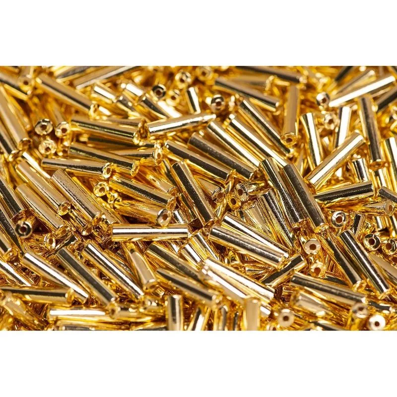 Tubo Redondo Liso Passante 4X20mm Em Abs Com 50Gr 073 - Dourado