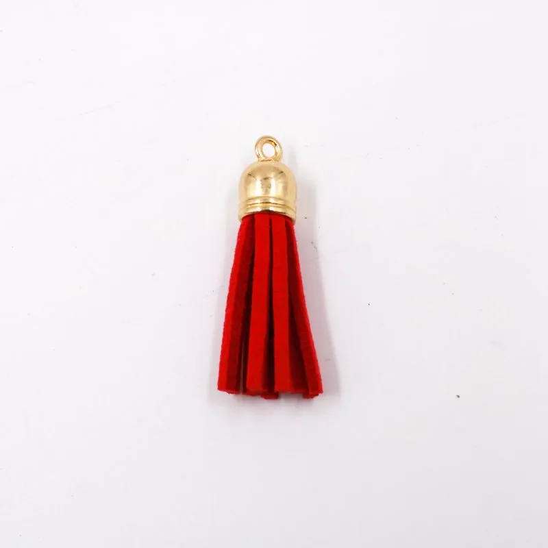 Pingente Franja De Camurça 30Mm Com 5 Peças 201 - Vermelho