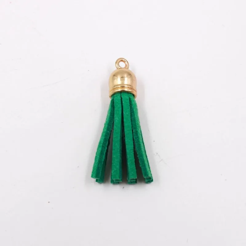 Pingente Franja De Camurça 30Mm Com 5 Peças 205 - Verde Z5
