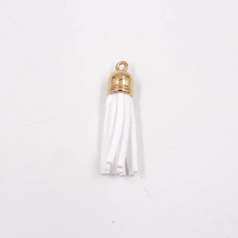Pingente Franja De Camurça 30Mm Com 5 Peças 209 - Branco Z9
