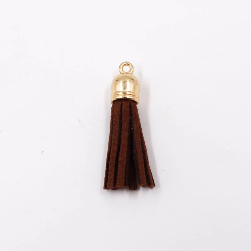 Pingente Franja De Camurça 30Mm Com 5 Peças 243 - Marrom