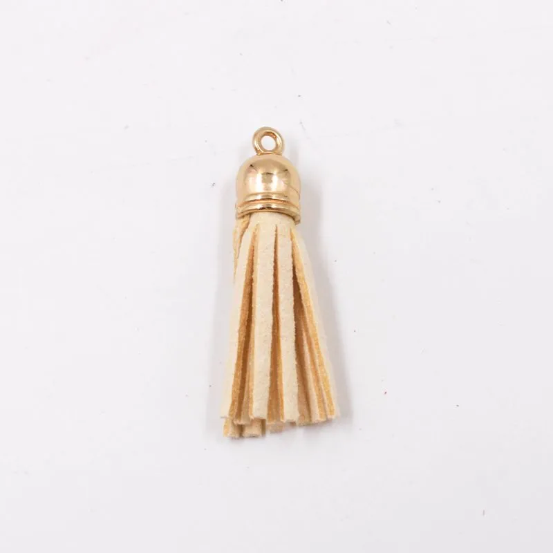 Pingente Franja De Camurça 30Mm Com 5 Peças 283 - Bege