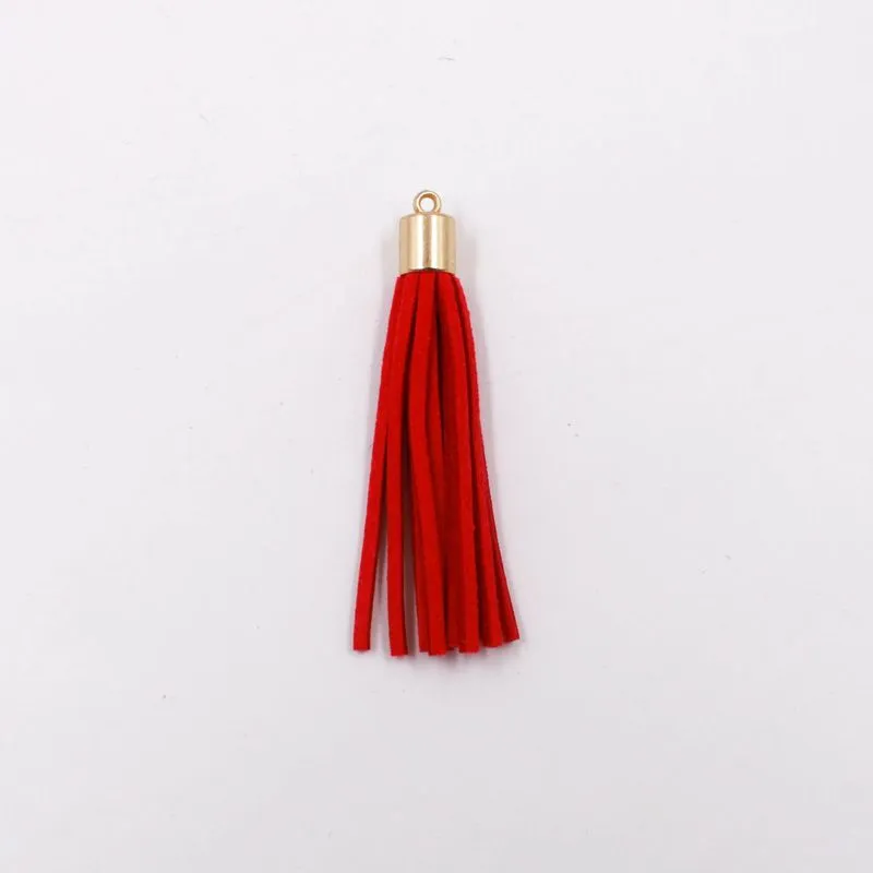 Pingente Franja De Camurça 60Mm Com 10 Peças 201 - Vermelho