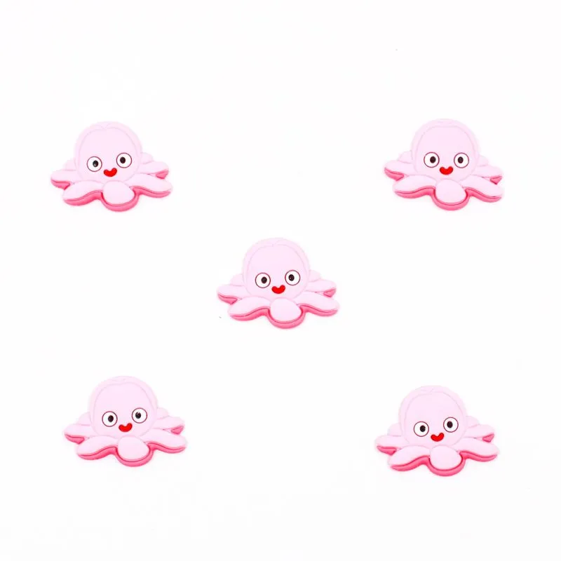 Aplique Polvo 40Mm Emborrachado Com 5 Peças 217 - Rosa Bebe