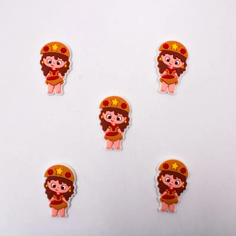 Aplique Menina Arraia 40X23mm Emborrachado Com 05 Peças Unica