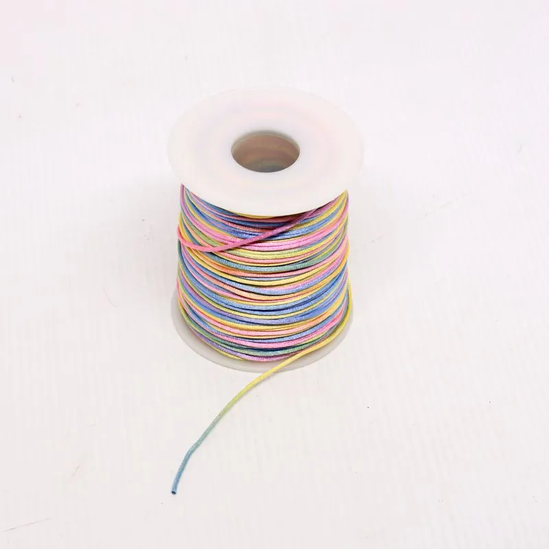CARRETEL FIO DE CETIM TIE DYE 01MM COM 01 METRO 503 - Colorido Claro