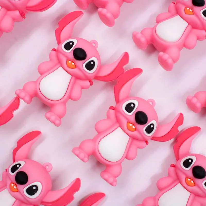 Pingente Angel 70Mm Emborrachado Com 02 Peças 213 - Rosa