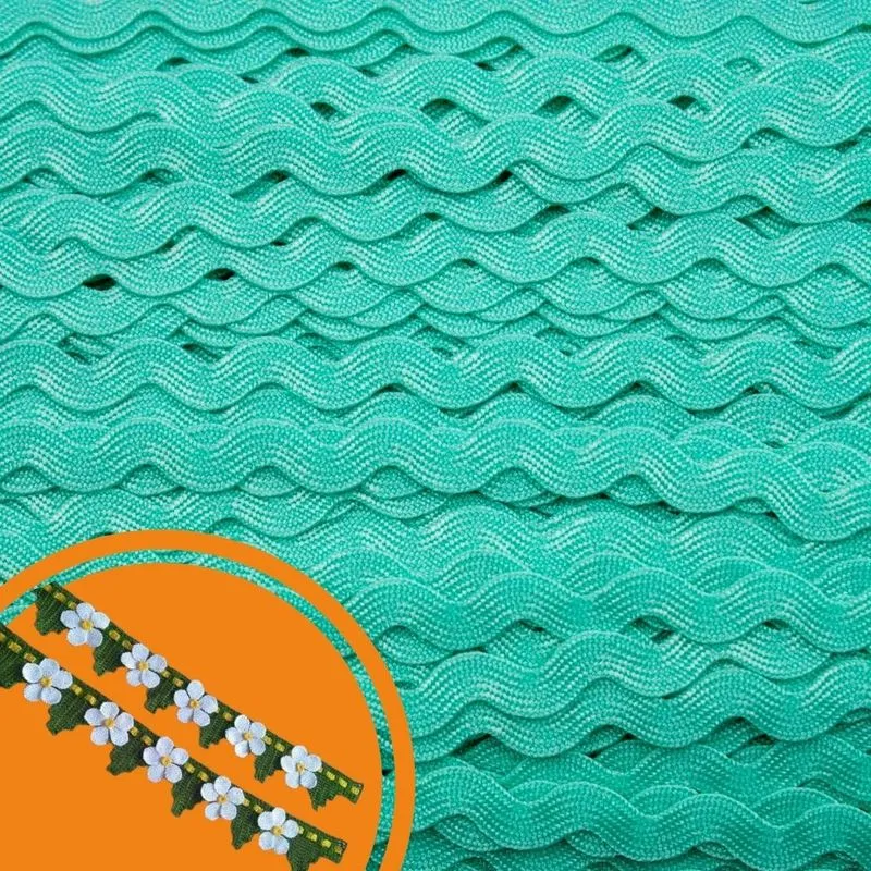 Sianinha 5Mm Em Poliester Com 01 Metro Verde Agua
