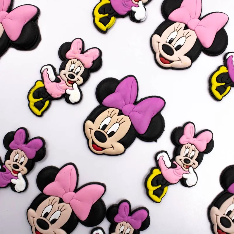 Kit Aplique Minnie Com Laço Emborrachado Com 05 Peças 213 - Rosa