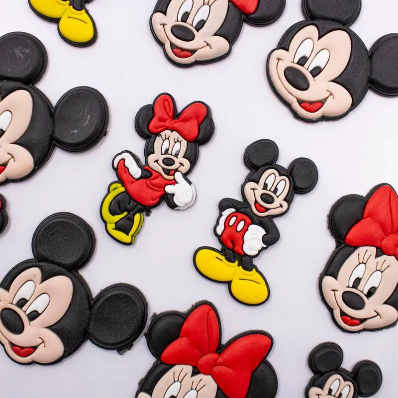 Kit Aplique Mickey E Minnie 43X40mm Emborrachado Com 05 Peças 201 - Vermelho