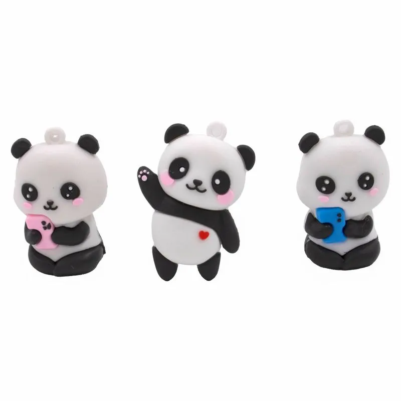 Pingente Baby Panda 50Mm Emborrachado Com 02 Peças 103 - Colorido