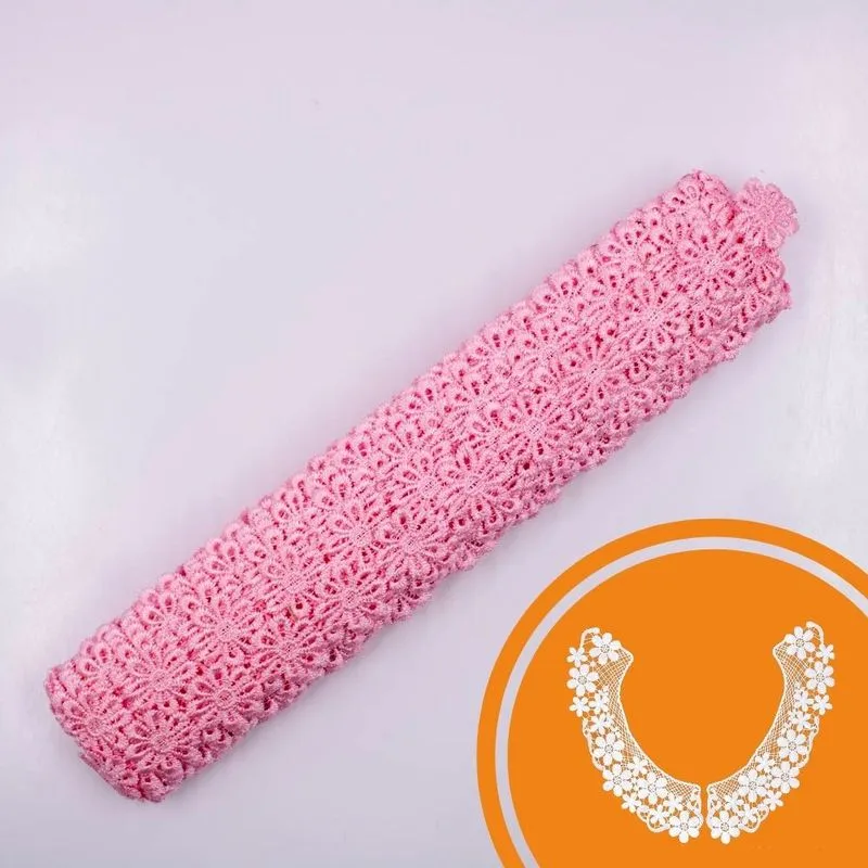 RENDA GUIPIR FLOR 25MM COM 01 METRO 217 - Rosa Bebe Z17