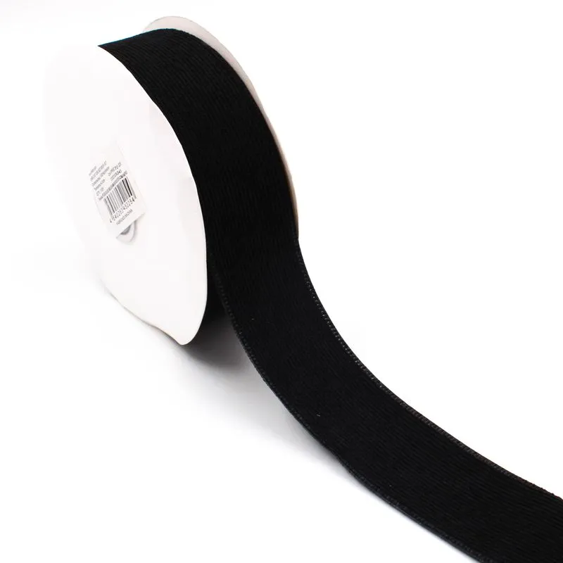 Fita De Veludo Ondulada 40Mm Em Poliester Com 01 Metro 225 - Preto Z25