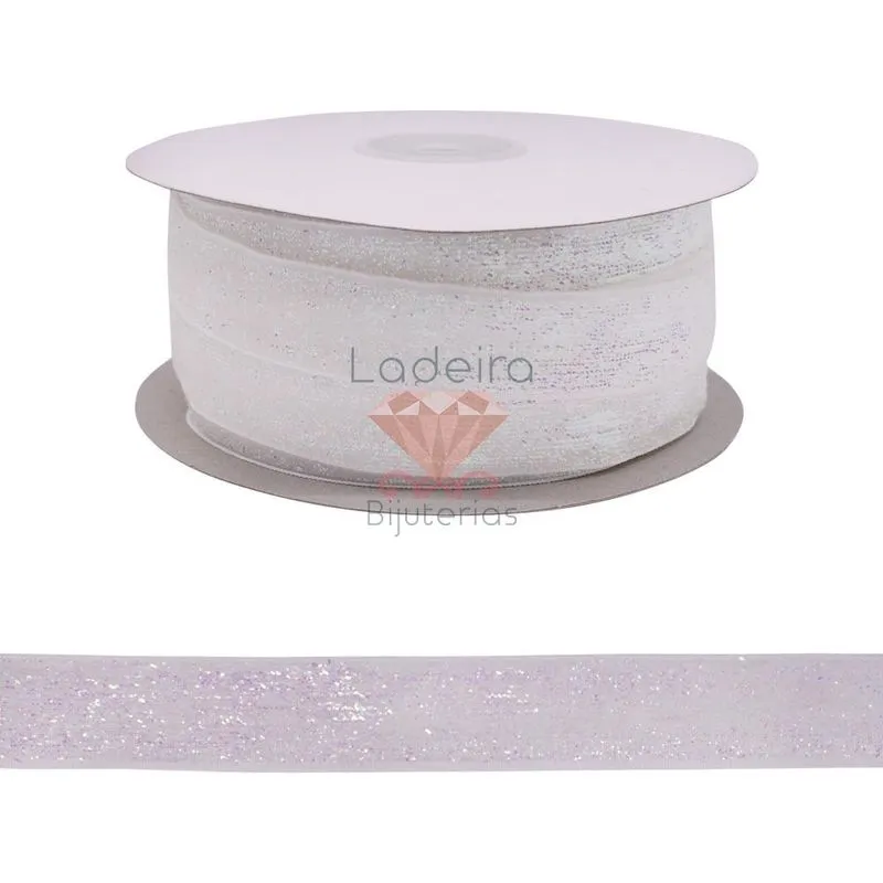 FITA SINTETICA COM GLITTER 20MM COM 01 METRO 101 - Branco 101