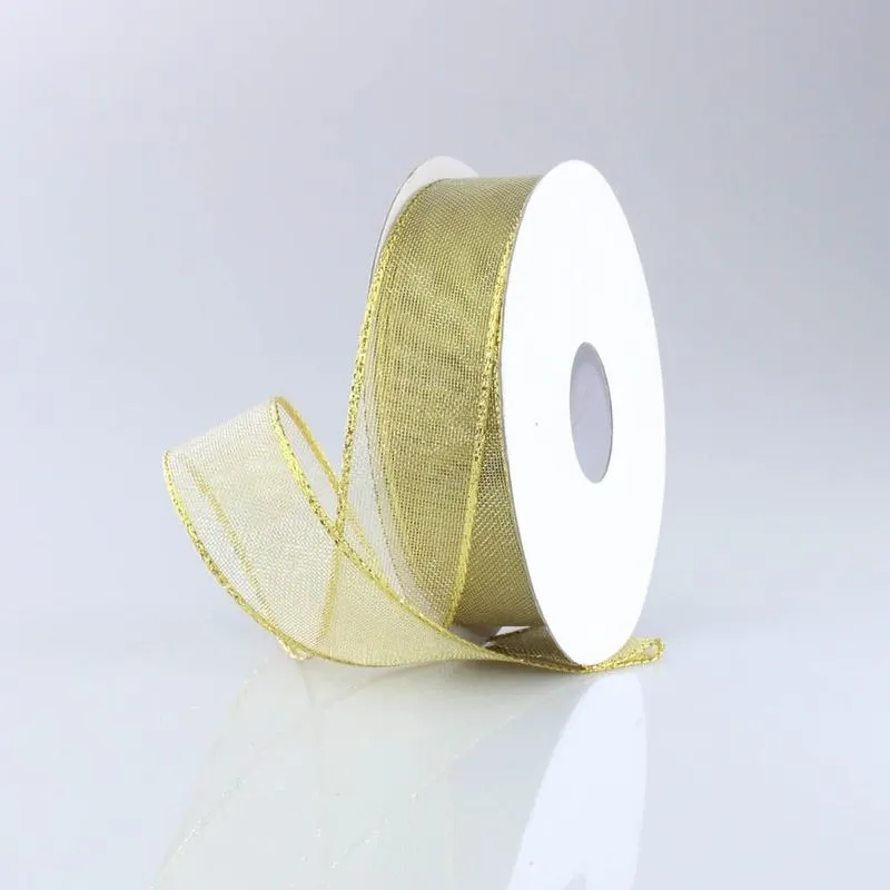 Fita Sintetica Com Borda 25Mm Em Poliester Com 01 Metro 073 - Dourado