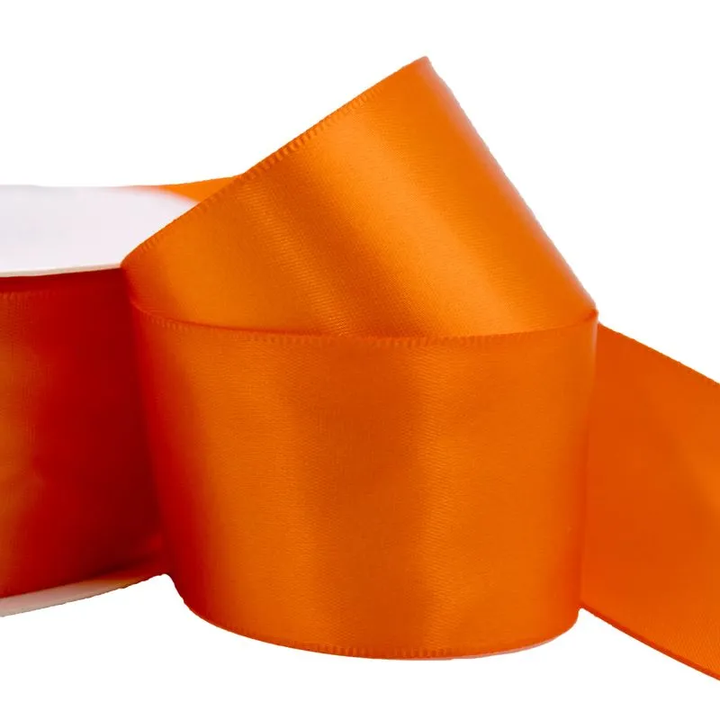 FITA DE CETIM LISA LADEIRA PREMIUM 38MM COM 01 METRO 751Y - Laranja Cenoura