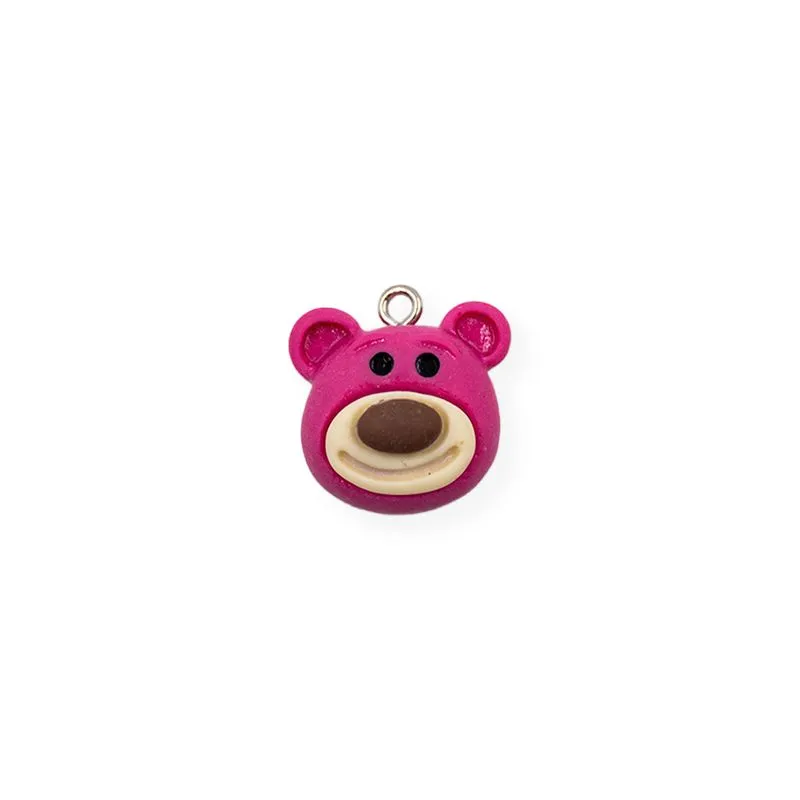 Pingente Toy Story Rosto Lotso 19X21mm Em Resina Com 10 Peças 213 - Rosa