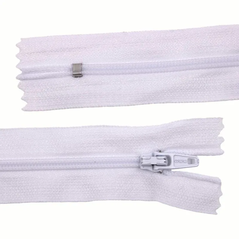 Zíper Comum 30Cm Em Nylon Com 01 Unidade 209 - Branco Z9