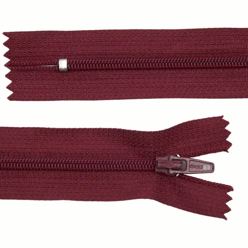 Zíper Comum 50Cm Em Nylon Com 01 Unidades 220 - Vinho Z20