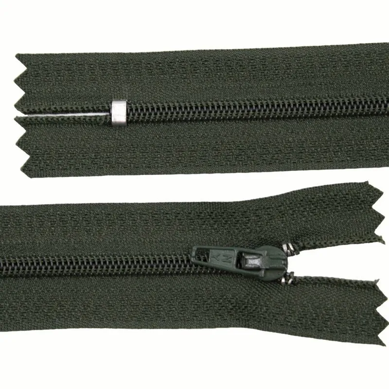 Zíper Comum 50Cm Em Nylon Com 01 Unidades Verde Musgo