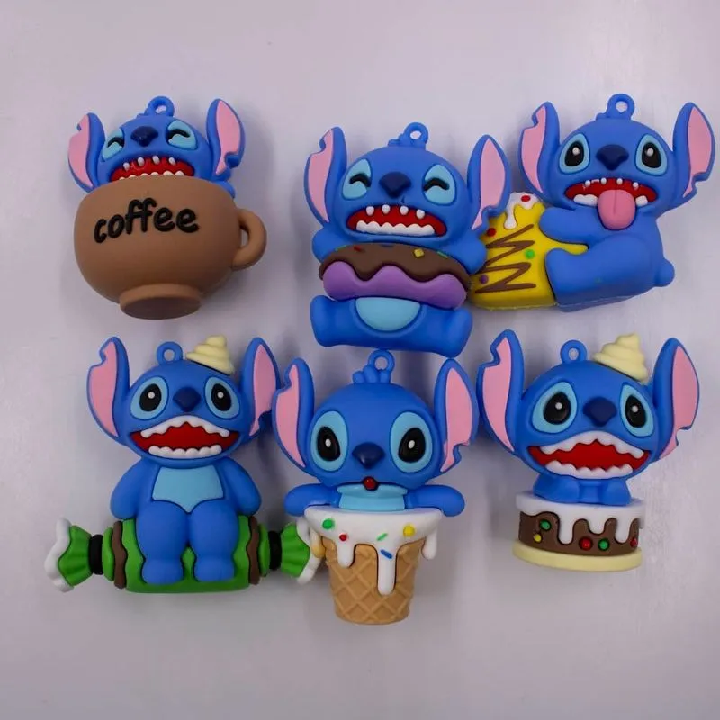 Pingente Stitch E Doces 70Mm Emborrachado Com 06 Peças 103 - Colorido