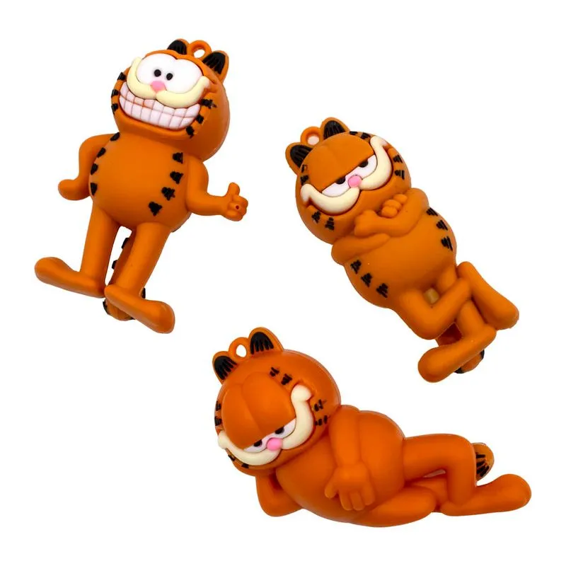 Pingente Garfield 70Mm Emborrachado Com 03 Peças 103 - Colorido