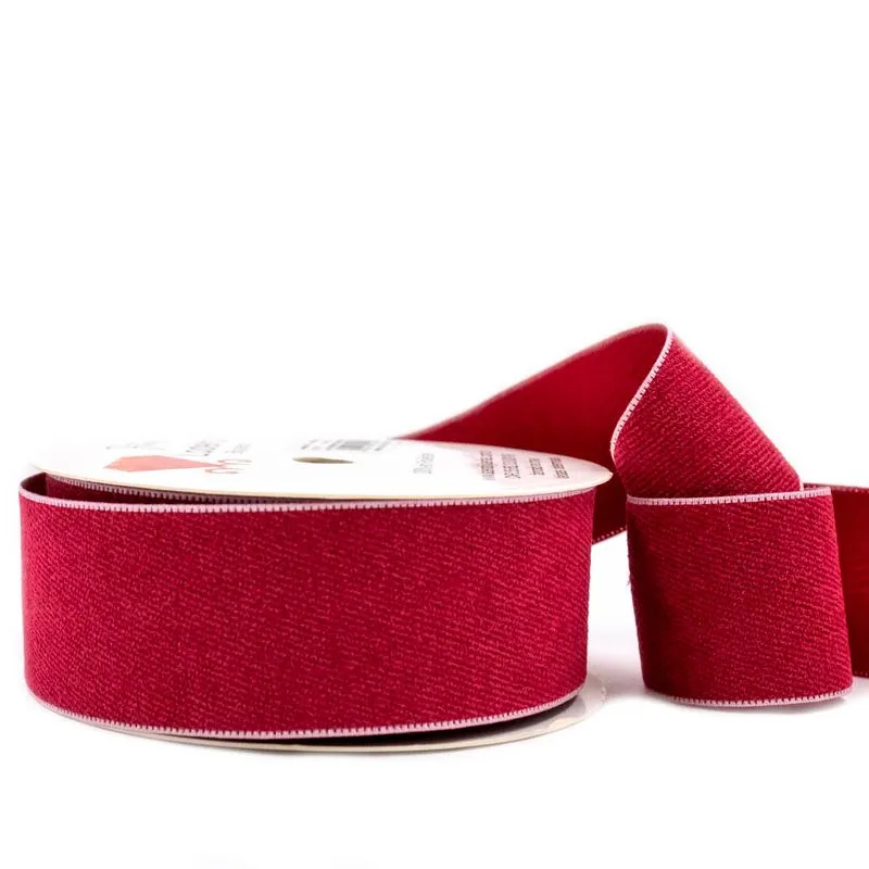 Fita Aveludada Em Poliester 38Mm Com 01 Metro D5-024 201 - Vermelho