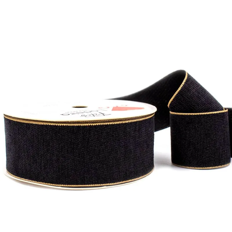 Fita Aveludada Em Poliester 38Mm Com 01 Metro D5-024 225 - Preto Z25