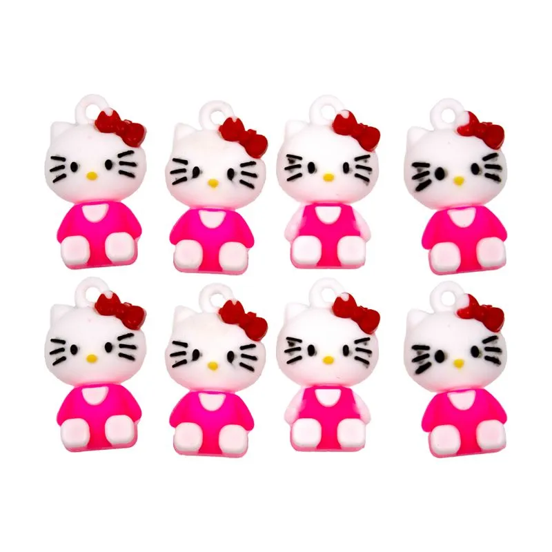 PINGENTE HELLO KITTY 25MM EMBORRACHADO COM 10 PEÇAS 240 - Rosa