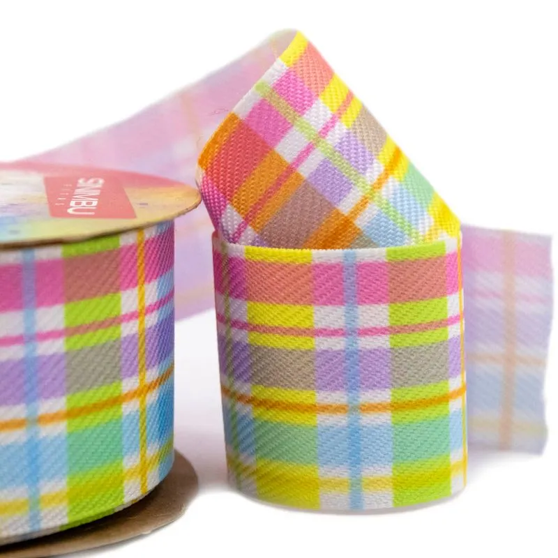FITA XADREZ JEANS ESTAMPADA SINIMBU 1949 38MM COM 01 METRO 103 - Colorido