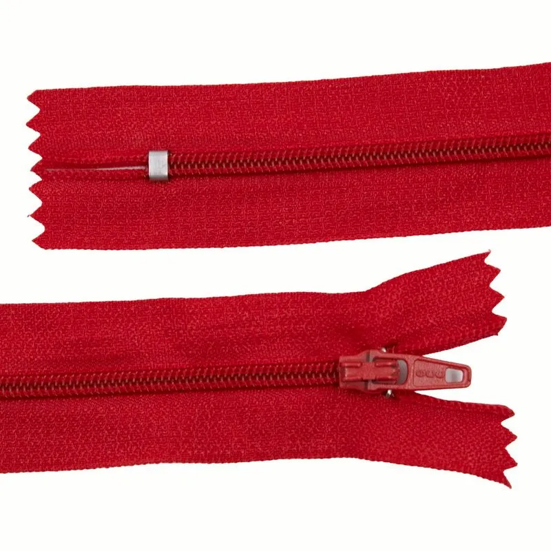 Zíper Comum 15Cm Em Nylon Com 01 Unidade 201 - Vermelho